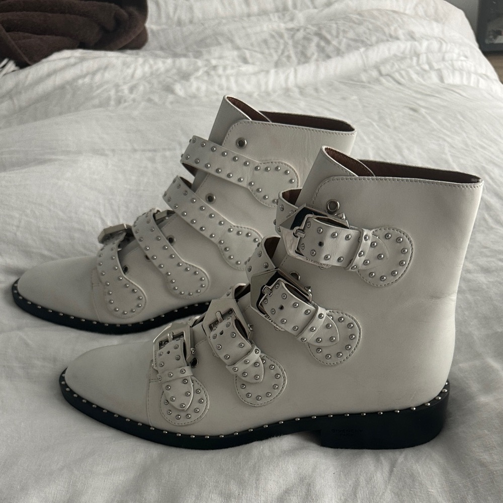 Givenchy leather buckle studded accents boots. Size 41